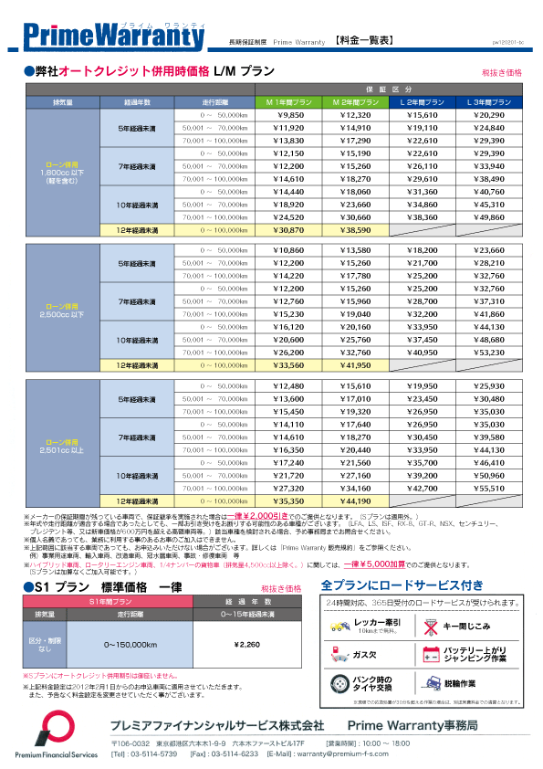 価格表