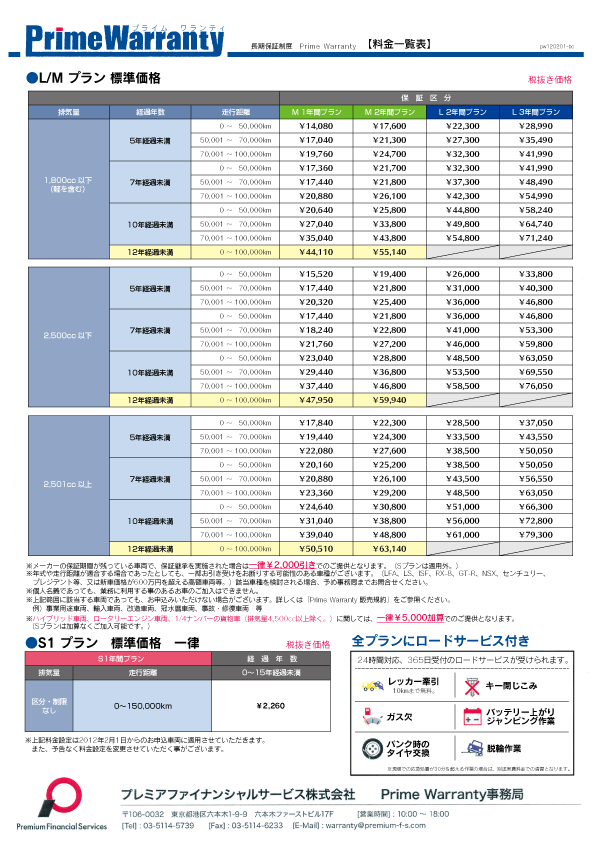 価格表